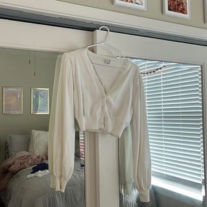 white button up sweater!